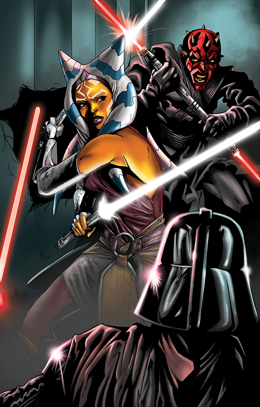 Star Wars Ahsoka & Darth Maul Art Print (Adam Fields - Signed)